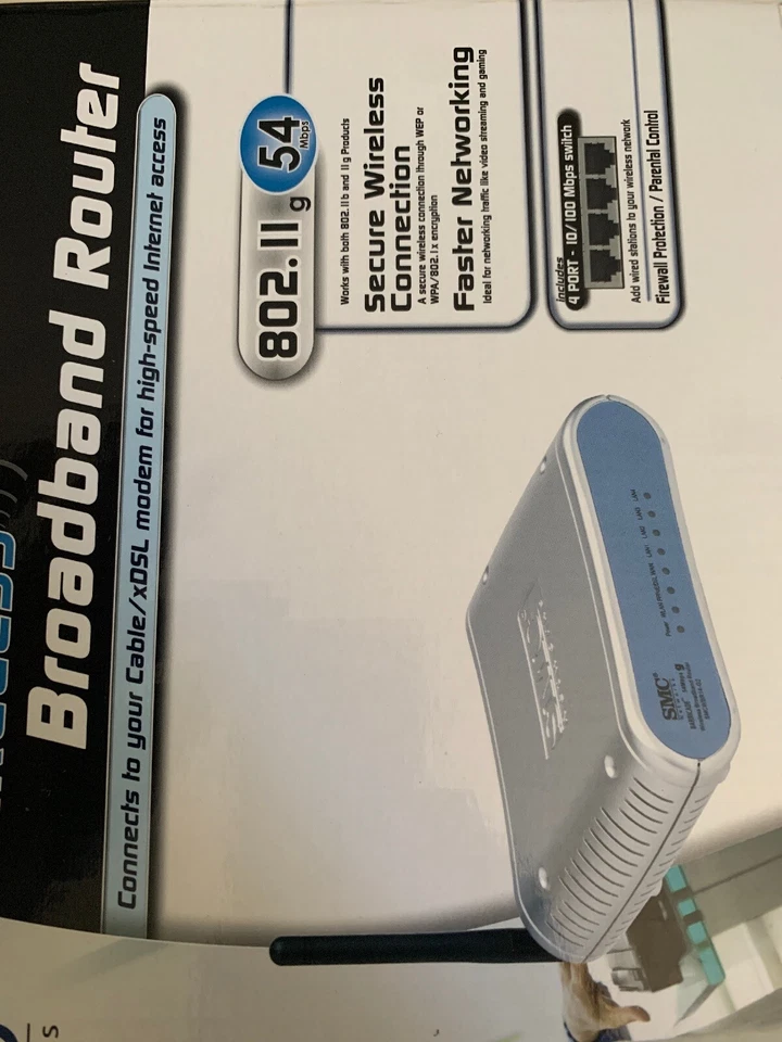 SMC Wireless 54mbps Broadband Router 802.11g Secure Wireless Connection NEW - Image 1 of 3