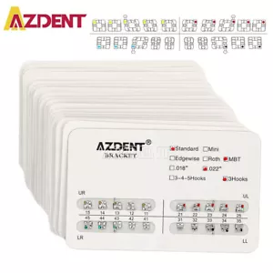 Paquete de 10 brackets de ortodoncia dental AZDENT ranura estándar MBT.022 ganchos 3 - Imagen 1 de 12