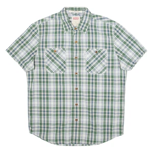 LEVI'S Modern Fit Mens Shirt Green Plaid M - Picture 1 of 6