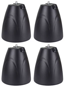 (4) Rockville PEN-65T Black 6.5" 70V Hanging Pendant Speakers For Restaurant/Bar - Picture 1 of 12