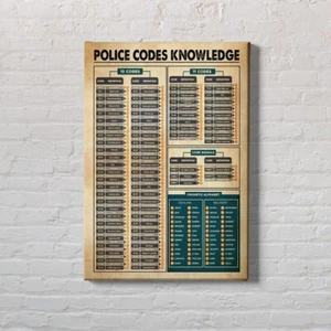 Police Codes Knowledge Poster, Law Officer Education Poster Print Wall Decor - Picture 1 of 5