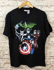 NEW Avengers shirt mens large HUlk Captain America black short sleeve marvel - Picture 1 of 3