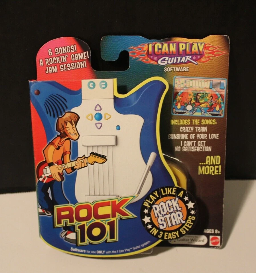 Mattel I Can Play Guitar Rock 101 Includes 6 Songs, Software For Use w/ ICPG New - Image 1 of 4