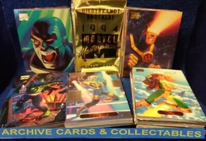1994 Fleer Marvel Masterpieces Base trading Card SET Hildebrandt Bros. & wrapper - Picture 1 of 2