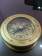 Vintage Brass  Rare Vintage Nautical Compass 3"~Henry Hughes Son London 1941~