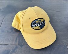 Speedo Vintage Yellow SnapBack Cap Hat Made In USA