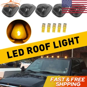 5 Smoke Lens Amber LED Cab Marker Roof Kit Light For Ford F-250 F-350 Super Duty - Picture 1 of 19