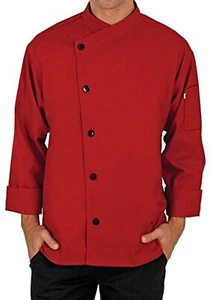 Single Breasted Chef Coat for Men with Black Button Full Sleeves Chef Jacket - Picture 1 of 16
