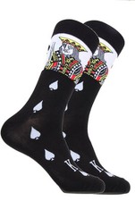 Mens King of Spades Playing Cards Novelty Socks Fun Party Occasion Size 10-13