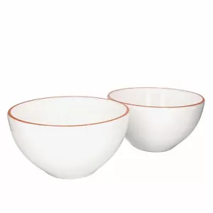 2er Set Salatschüssel Wolle Ø 17.5cm weiß Größe S rustikal Ton stabil lasiert - Bild 1 von 6