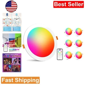 6 Inch Smart Recessed Lighting - Color Changing LED Downlight, Bluetooth Control - Picture 1 of 10