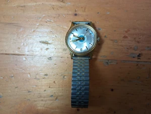 FANTASTICO OROLOGIO DA POLSO VINTAGE BENRUS CINTURINO AMALGAMATO CARNE LAVORATORI ORO MACELLAIO - Foto 1 di 8
