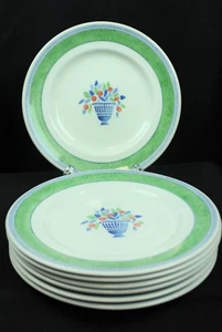 7 Johnson Brothers Jardiniere grün 7" Dessert Salat Teller blau Urne Obst Vintage - Bild 1 von 14