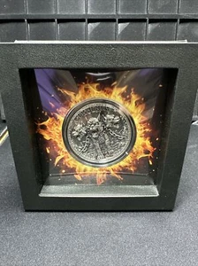 2021 2000 Francs Cameroon CERBERUS Mythical Creatures 2 Oz Silver Coin. - Picture 1 of 5