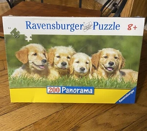 Ravensburger Golden Puppies Puzzle 200 Panorama n.126804 NUOVO IN PLASTICA - Foto 1 di 4