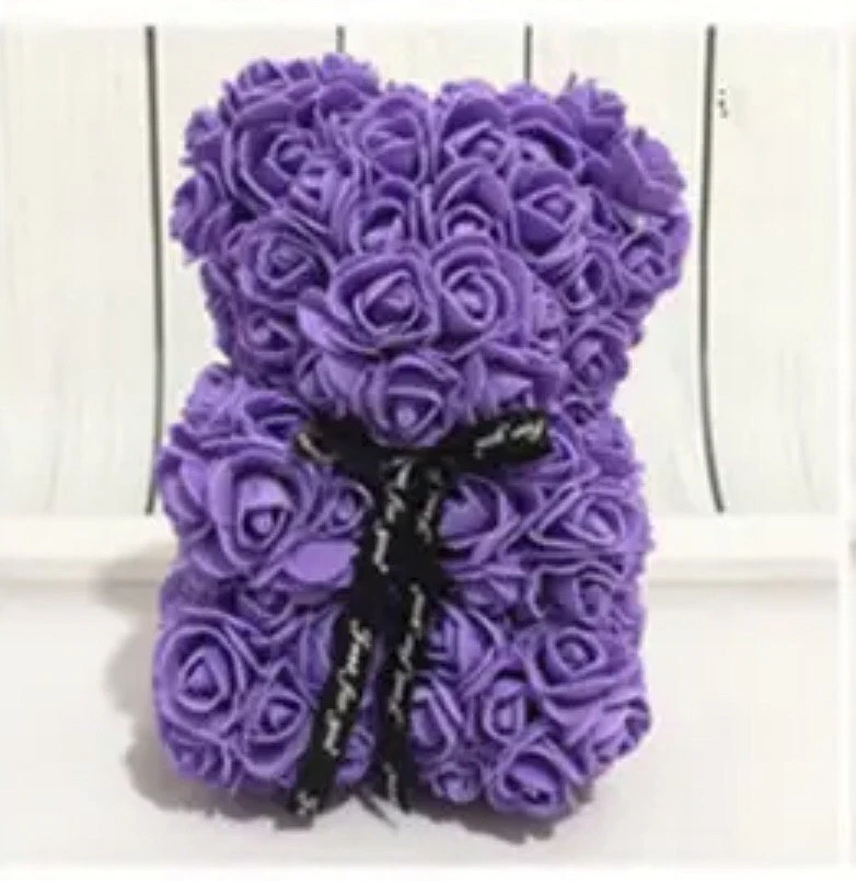 9” Purple Roses Flower Teddy Bear Gift Valentine’s Day BF/GF Gift FAST USA SHIP - Image 1 of 1