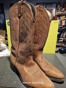 Dan Post Marlboro Leder Western Cowboystiefel P2551 Lite Braun Herren Größe 8D - Bild 1 von 9