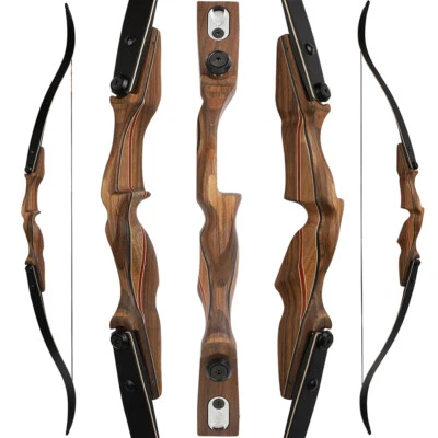 60" ILF Recurve Bow Archery 30-60lbs American Bow Target Hunting Wood 17" Riser - Image 1 of 4