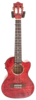 Lanikai QM-RDCET Red Quilted Maple Cutaway Acoustic Electric Tenor Ukulele - Image 1 of 4