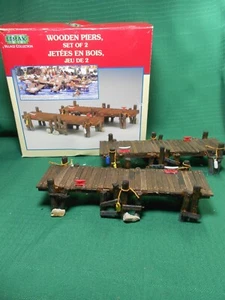 Lemax Village Wooden Piers Set of 2 - Picture 1 of 10