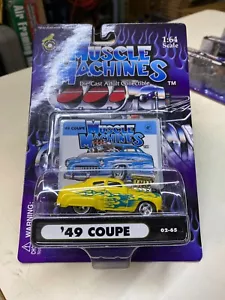MUSCLE MACHINES 2002 FUNLINE 1:64 '49 Coupe Yellow Mercury Blown & Flames 02-65 - Picture 1 of 3