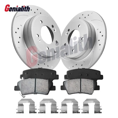 Rear Drilled Brake Rotors Ceramic Brake Pads For Kia Cadenza 2014 - 2016 - Image 1 of 4
