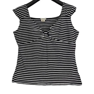 MICHAEL KORS Black & White Striped Tank XL - Picture 1 of 5