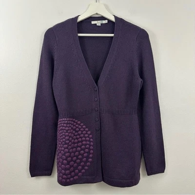 Cárdigan bordado morado Boden para mujer talla 10 Foto 1 de 4