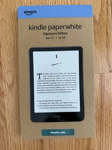 Amazon Kindle Paperwhite 12th Gen 32GB Signature Edition, No ads, Metallic Jade - Picture 1 of 2