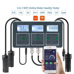 8-IN-1 MULTI METER TESTER EC CF TDS PH °C °F REDOX ORP % SEL PPM PPT SG P38 neu - Picture 1 of 5