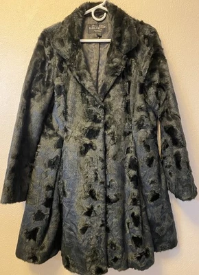 Fabulous Furs Donna Salyers NEGRO Abrigo de Piel Sintética Cochecito/Columpio TALLA MEDIANA USADO EN EXCELENTE ESTADO Foto 1 de 4