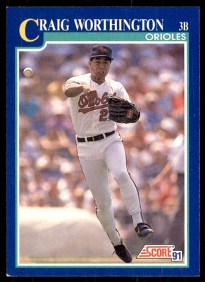 1991 Score Craig Worthington Baltimore Orioles #503 - Image 1 of 2