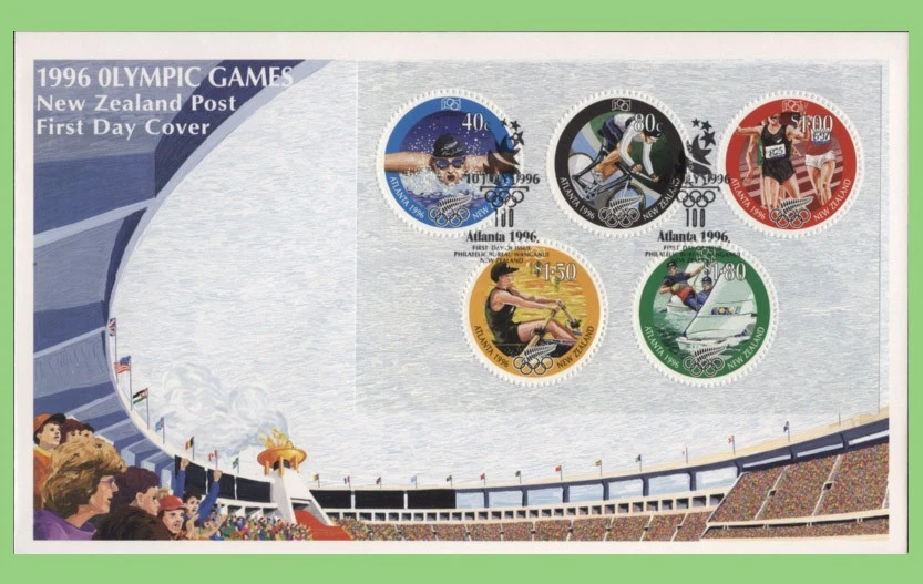 New Zealand 1996 Atlanta Olympics miniature sheet First Day Cover - Image 1 of 1