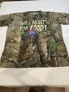 Vintage Realtree Camouflage T-Shirt Will Hunt For Food Road Trips XL "294" - Bild 1 von 10