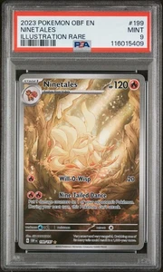 Pokémon OF 2023 ilustración de llamas en obsidiana rara #199 Ninetales PSA 9 - Imagen 1 de 2