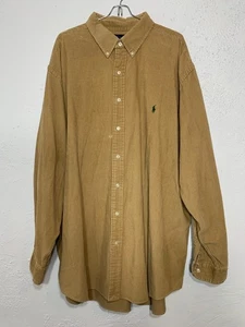 Vintage Polo Ralph Lauren Hemd Herren 2X Big Tan Cord Button Down Big Shirt Baumwolle - Bild 1 von 12
