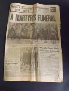 Periódico Examiner Los Angeles Herald Vintage lunes 25 de noviembre de 1063 - Imagen 1 de 4