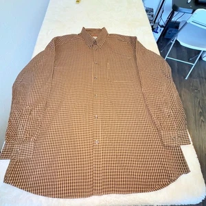 Columbia Button Down Shirt Men’s XL Brown Plaid Long Sleeve Professor Office - Picture 1 of 9