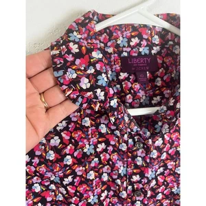 J. Crew Liberty Fabric Floral Button Up Top Blouse Size 10 Rounded Ruffle Collar - Picture 1 of 11