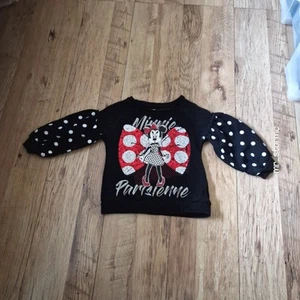 Disney (UK4Y) Parisienne Minnie Mouse Sweater | Polka Dots | Sequins | Sparkle - Picture 1 of 8