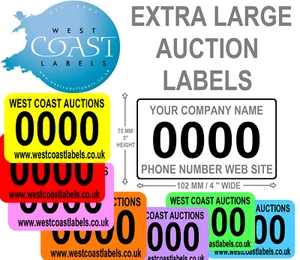 Número de subasta lote de etiquetas pegatinas en rollo secuencial personalizado XL gran perm - Imagen 1 de 9