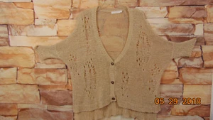 LUSH Damen Pullover Größe S Farbe beige 3/4 Arm dünner leichter Strick - Bild 1 von 6