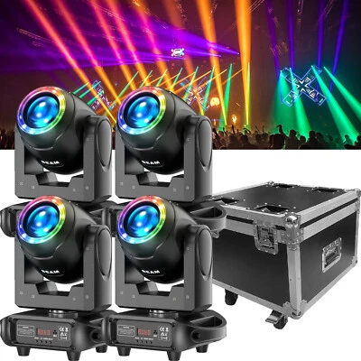 4x150W LED Beam Moving Head Bühnenlicht 16 Prism DJ Lichhteffekt Mit Flightcase - Bild 1 von 4
