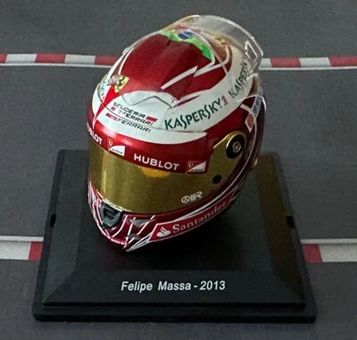 RARE 1:5 Casco Helmet F1 FELIPE MASSA Brazilian GP 2013 FERRARI SPARK +Magazine - Immagine 1 di 4