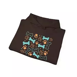 Dog Bone and Paw Print Hoodie - Picture 1 of 20
