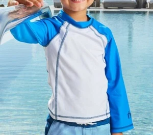 Cabana Life BLUE STRIPED Boy RASHGUARD Size: 8 - Picture 1 of 2