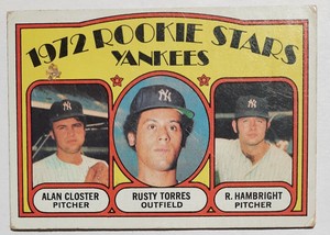 1972 Topps Baseball Yankee Rookie Stars #124 Closter Torres Hambright