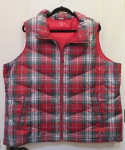 LANDS END DAUNENWESTE gesteppt rot grün kariert FULL ZIP 2X (20W-22W) - Bild 1 von 7