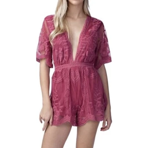 Mameluco de encaje frambuesa HONEY PUNCH talla L - Imagen 1 de 7