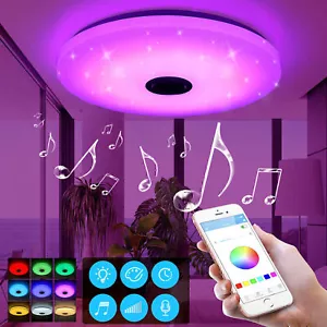 60W RGB LED Deckenleuchte Deckenlampe Dimmbar mit Bluetooth Lautsprecher App DE - Bild 1 von 18